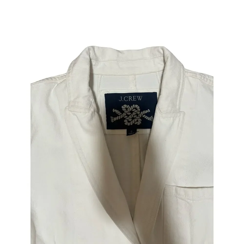 J.Crew White Cotton Casual Blazer Jacket Lightweight Size 6